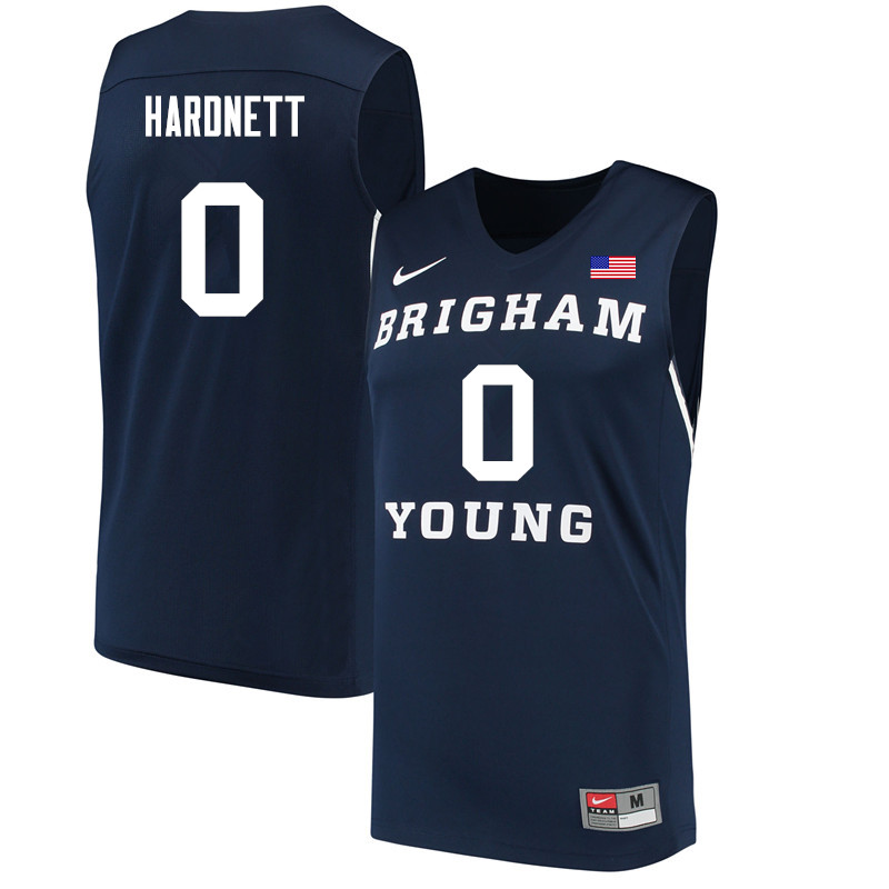 Men #0 Jahshire Hardnett BYU Cougars College Basketball Jerseys Sale-Navy - Click Image to Close